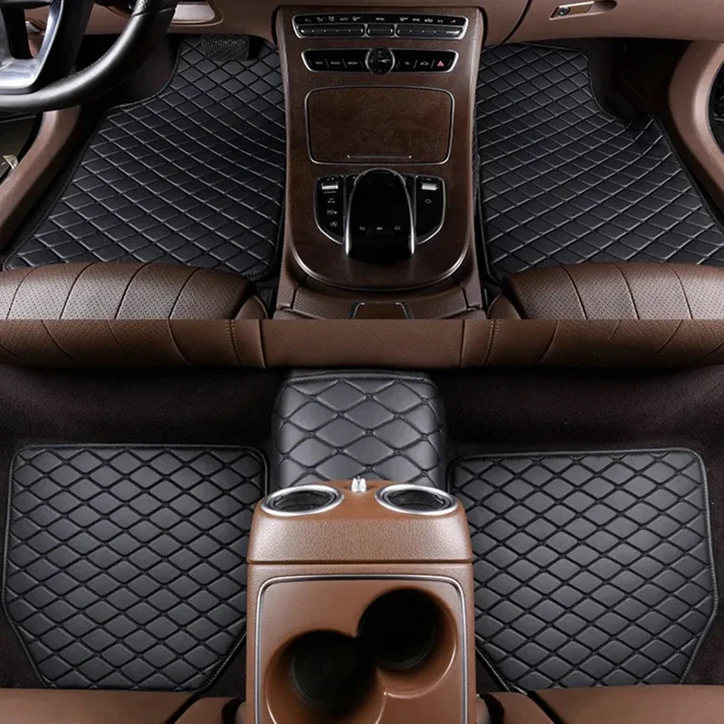 Car Floor Mat Rubber - Araba paspasları 5 adet PU deri
