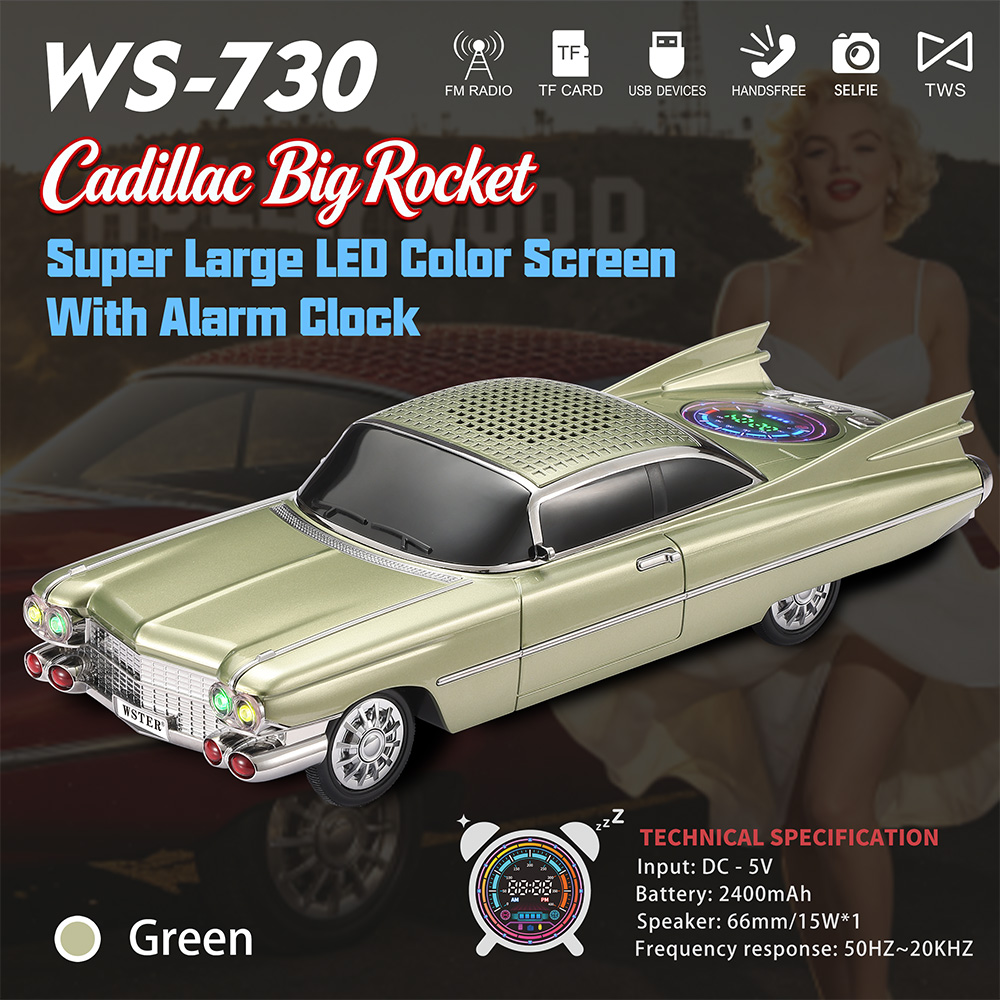 Car Accessories Amazon - Retro Klasik Araba Bluetooth Hoparlör WS-730