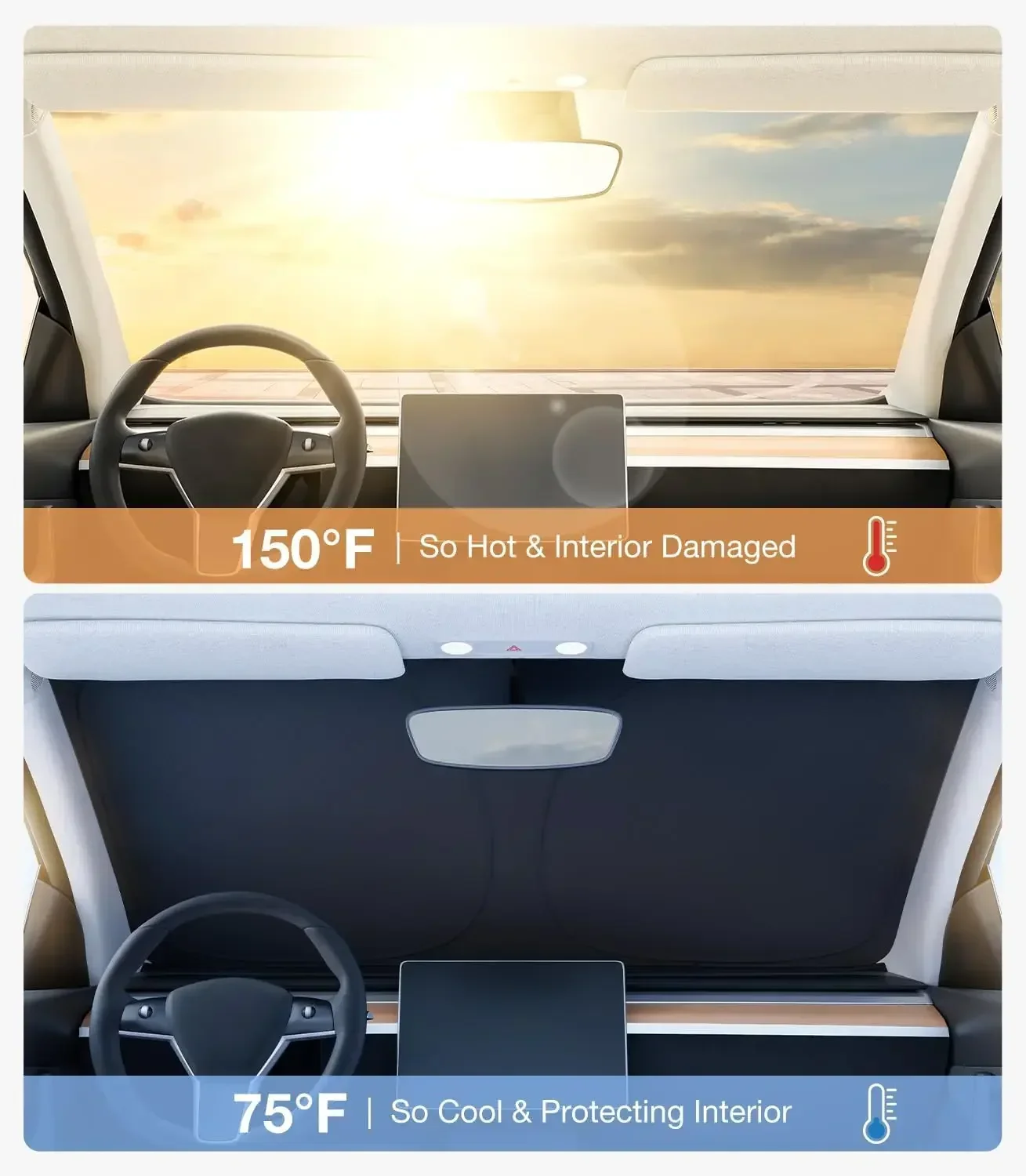 Tesla Model Y Juniper için ara - Windshield Sun Shade incelemesi ve fiyatı